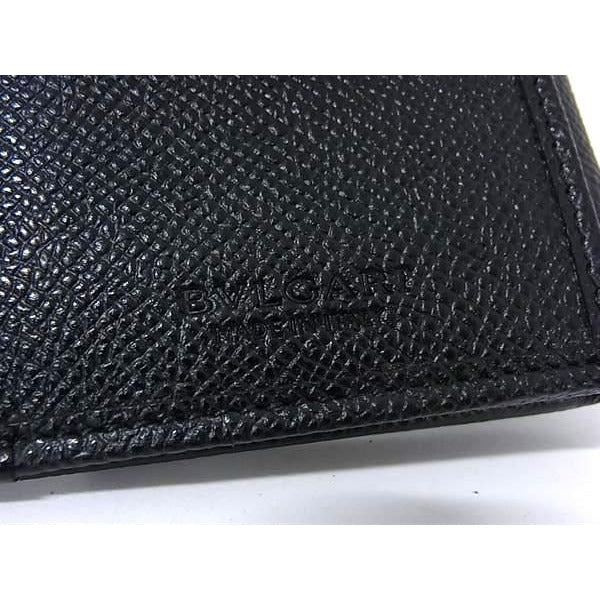Bvlgari Leather Bifold Long Wallet Men Black Fh7541 — view 6