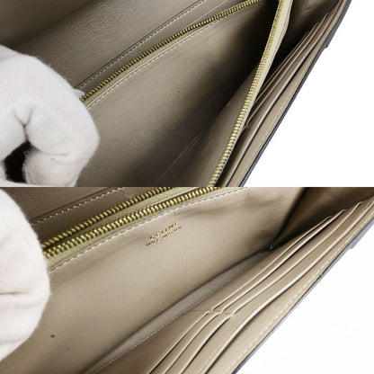 Celine Long Wallet Fold Wallet Blue Leather 01bs074