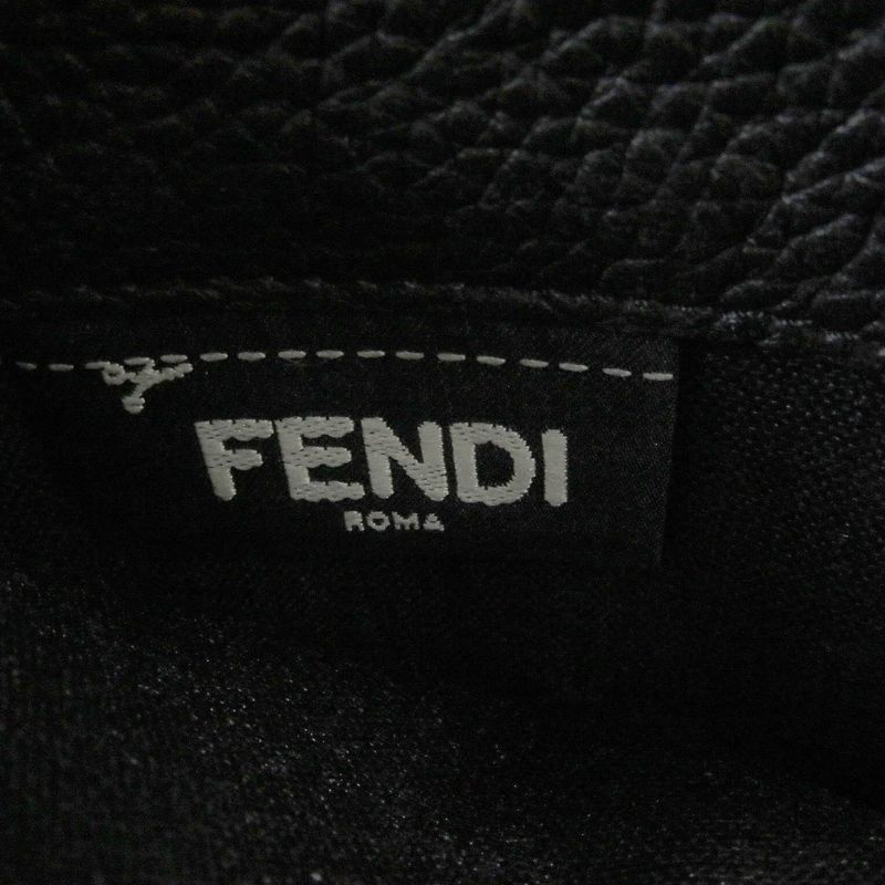 Fendi 7m0210 Selleria Stitching Round Zipper Leather Long Wallet Long