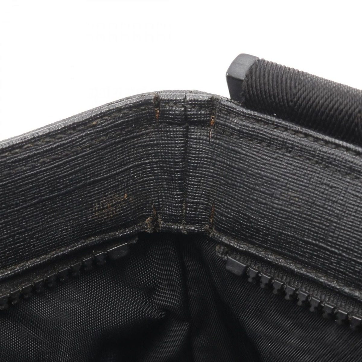 Gucci Shoulder Bag Black Beige Canvas Leather Logo — view 10