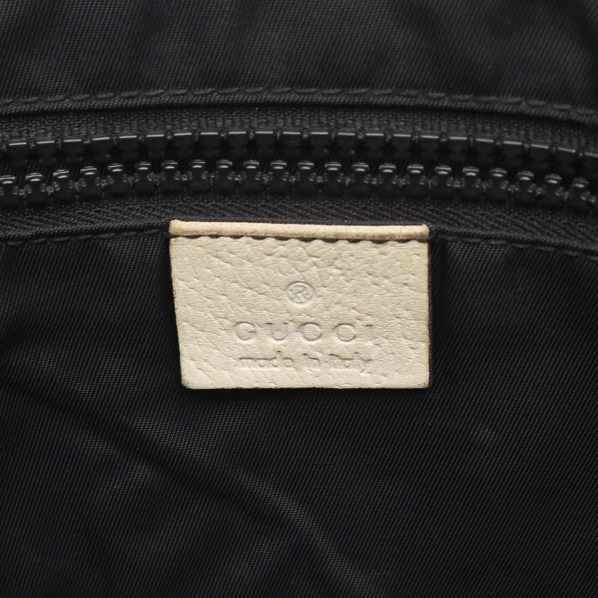 Gucci Shoulder Bag Black Beige Canvas Leather Logo — view 4