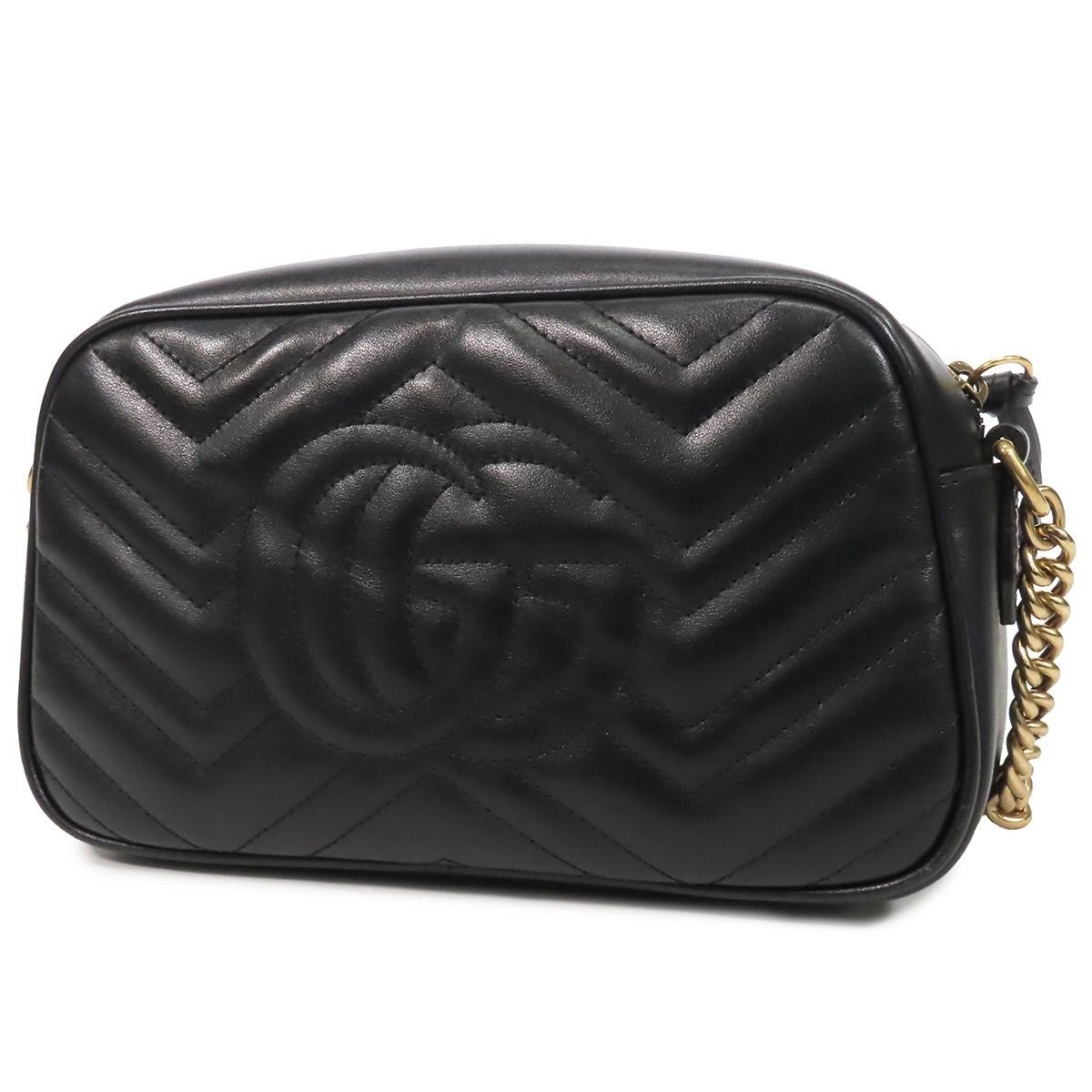 Gucci GG Marmont Black Leather Small Camera Bag — view 2