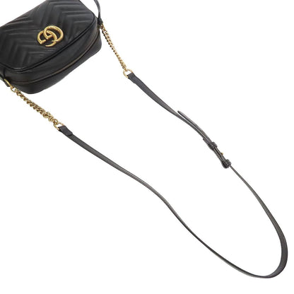 Gucci GG Marmont Black Leather Small Camera Bag — view 4