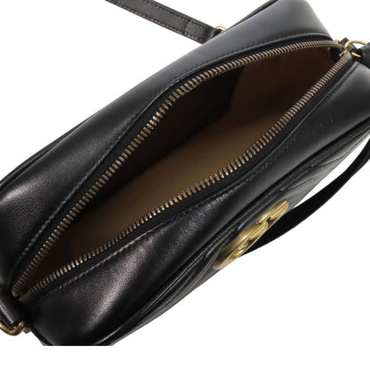 Gucci GG Marmont Black Leather Small Camera Bag — view 5