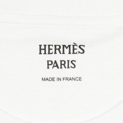 Hermes Short Sleeve T-Shirt Mosaic Embroidery Patch Pocket Cotton — view 3