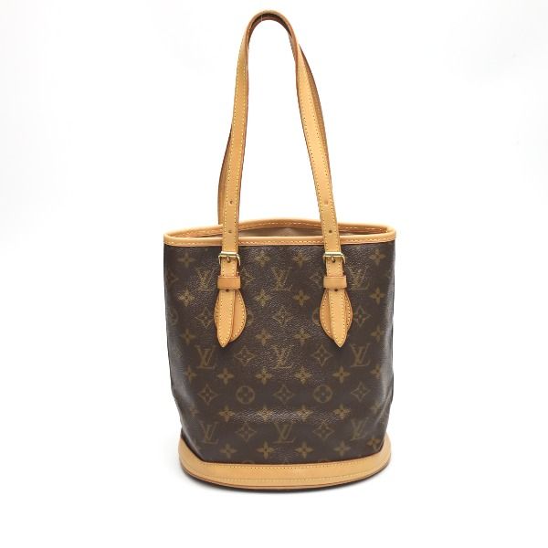 Louis Vuitton M42238 Monogram Tote Bag Bucket PM Handbag Louis Vuitton Brown