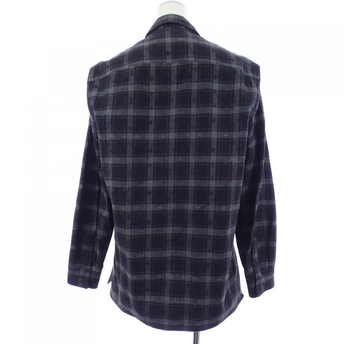 Louis Vuitton Shirt Navy Gray Check — view 2