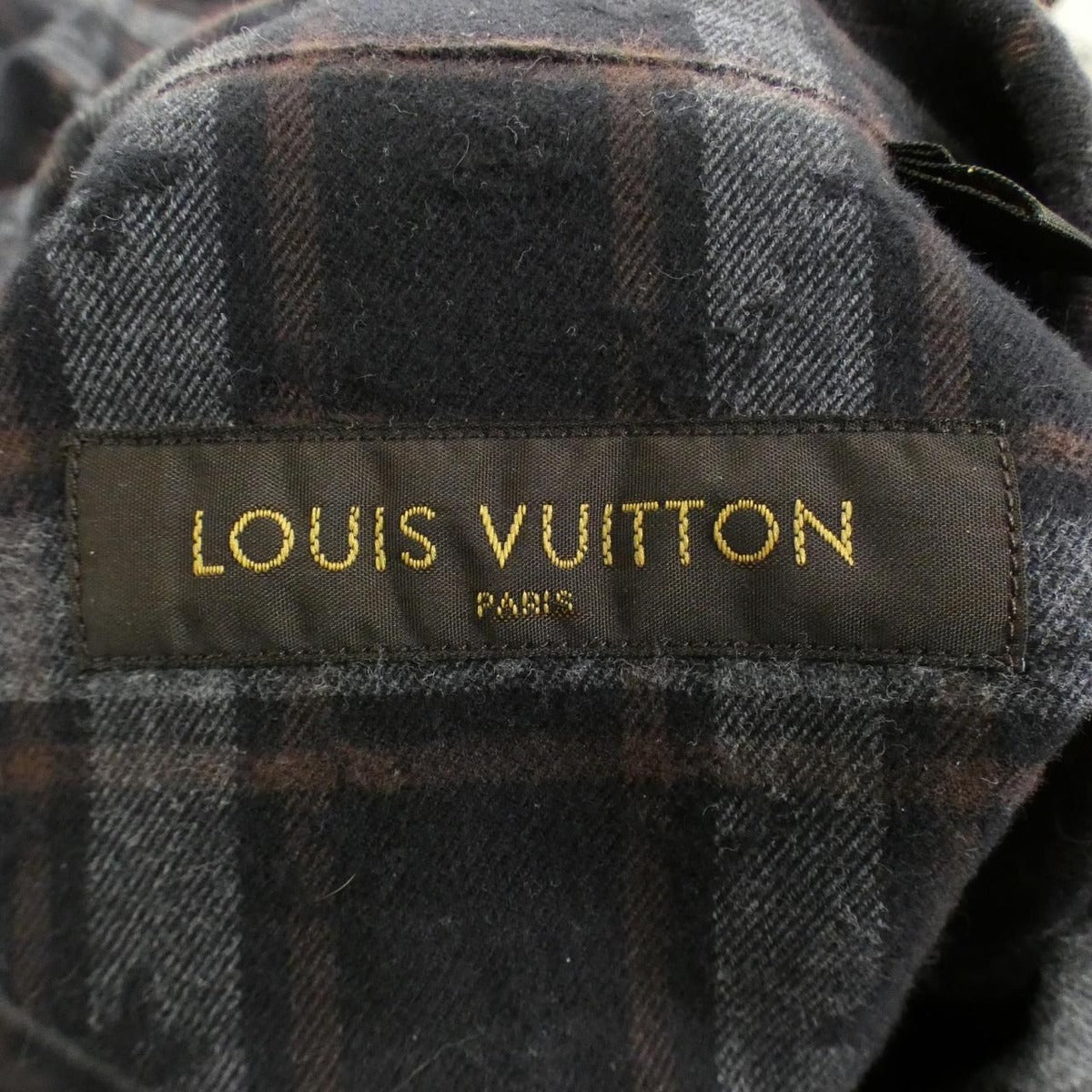 Louis Vuitton Shirt Navy Gray Check — view 4