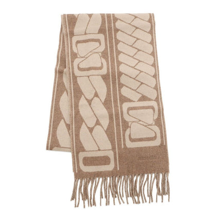 Hermes Scarf Click Se Nue Maron Glace Cles Cashmere Bicolor Shawl Brown Marron-glace