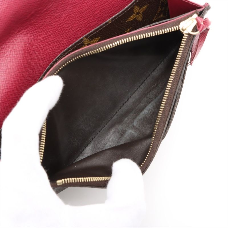 Louis Vuitton Monogram Portefeuille Emilie Zipper Long Wallet M41943 Brown ×