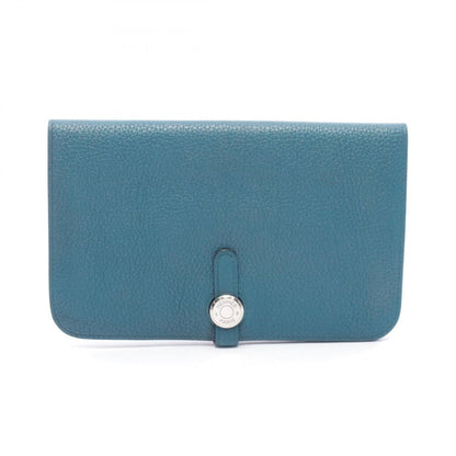Hermes Bifold Wallet Dogon Duo GM Malachite Leather Green