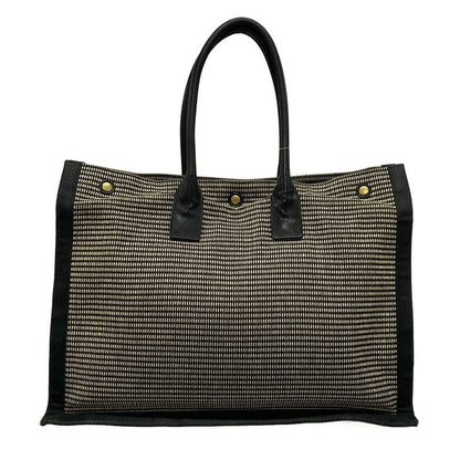 Saint Laurent Paris Rive Gauche Tote Bag 499290 Ivory And Black Leather