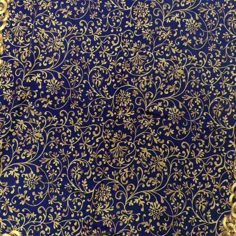 Chanel Large Shawl Chain Pattern Coco Mark Wool Silk Gold Bold - 135cm