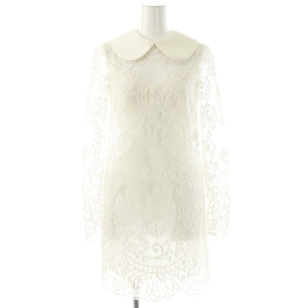 Dolce & Gabbana D G Lace Mini Dress Long Sleeve Ivory