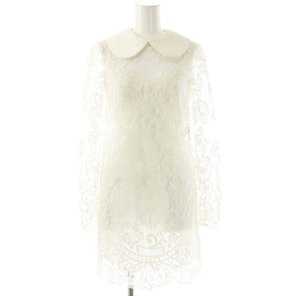 Dolce & Gabbana D G Lace Mini Dress Long Sleeve Ivory