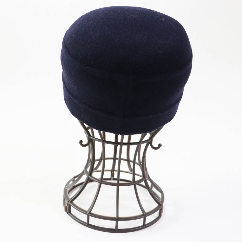 Christian DIOR 21dch918i100 Wool Silk Oblique Cap Dark Navy 57 Made In Italy