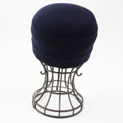 Christian DIOR 21dch918i100 Wool Silk Oblique Cap Dark Navy 57 Made In Italy
