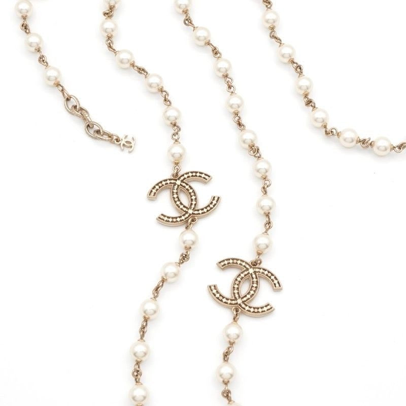 Chanel Choker Gold Coco Mark Long Necklace