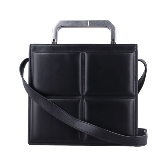 Bottega Veneta Padded Messenger Mini Trunk Black Lambskin