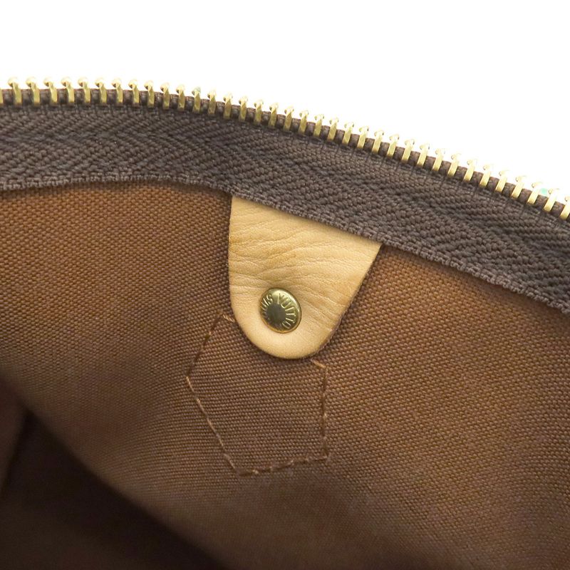 Louis Vuitton Handbag Speedy 30 Monogram Canvas Monogram Gold Hardware Brown