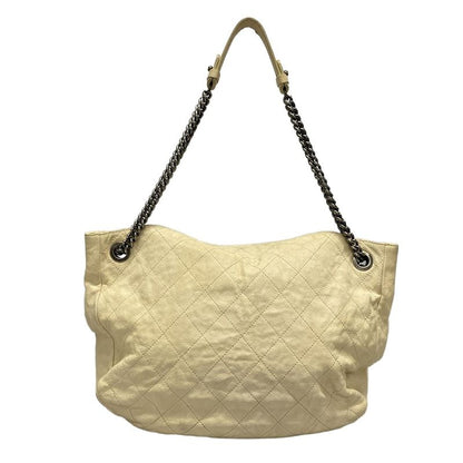 Chanel Tote Bag Matelasse Beige Chain Shoulder/vintage Silver Hardware