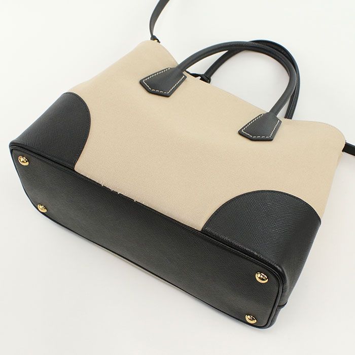 Prada 2WAY Canapa Bn2887 Tote Bag Canvas Saffiano Leather Women