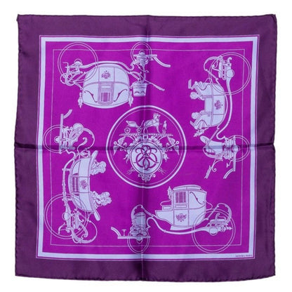 Hermes Carre 40 Ex Libris Scarf Purple Silk