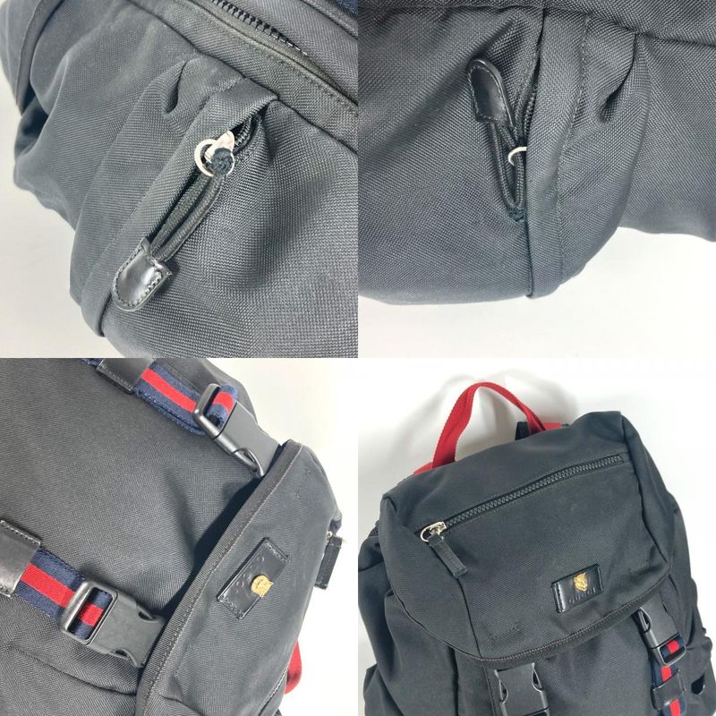 Gucci Backpack Sac Embroidery Taiga Backpack 429037 Nylon Canvas Black