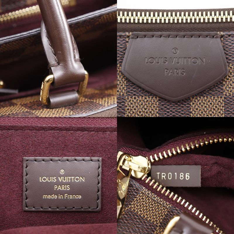 Louis Vuitton Brompton 2-way Shoulder N41582 Damier Canvas Brown Tr0186 Ladies