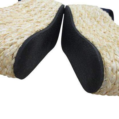 Celine Espadrille Platform Sandals 37 Equivalent to 23.5cm (9.25in) Black Navy