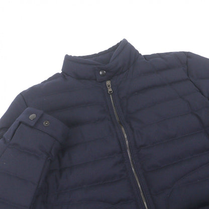 Moncler Delabost Giubbotto Wool Stand Collar Double Zip Down Jacket Navy 3 — view 2