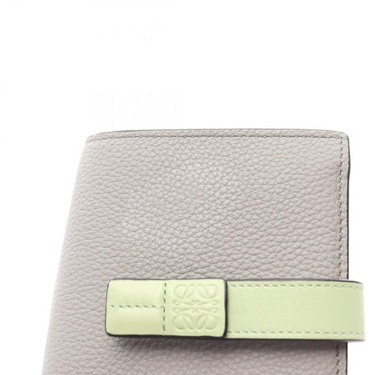 Loewe Bifold Wallet Anagram Compact Zip Gray Yellow Green Leather — view 7