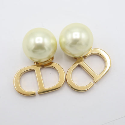 Dior Earrings Faux Pearl Rhinestone Pink — view 5