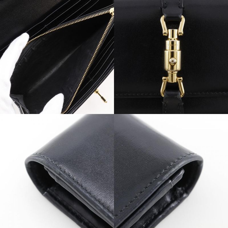 Gucci Jackie 1961 652681 Calf Black Women's Chain Wallet