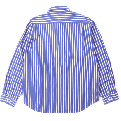 Balenciaga 21SS 642265 100% Cotton Stripe Logo Embroidery Oversized Long