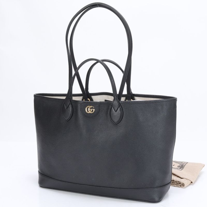 Gucci GG Marmont 739730 Leather 2WAY Tote Bag Shoulder Hand Black A4 Ladies RRM