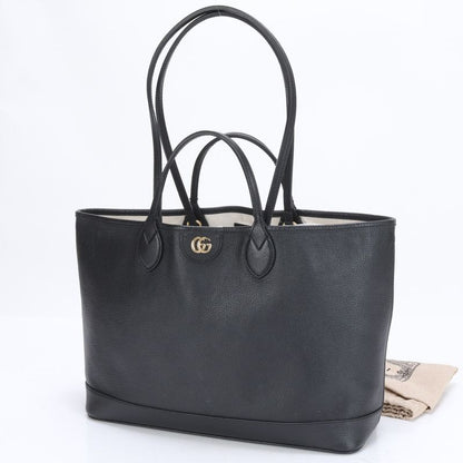 Gucci GG Marmont 739730 Leather 2WAY Tote Bag Shoulder Hand Black A4 Ladies RRM