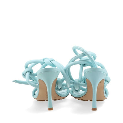 Bottega Veneta Leather Sandals Women's 35 Light Blue Made In Italy