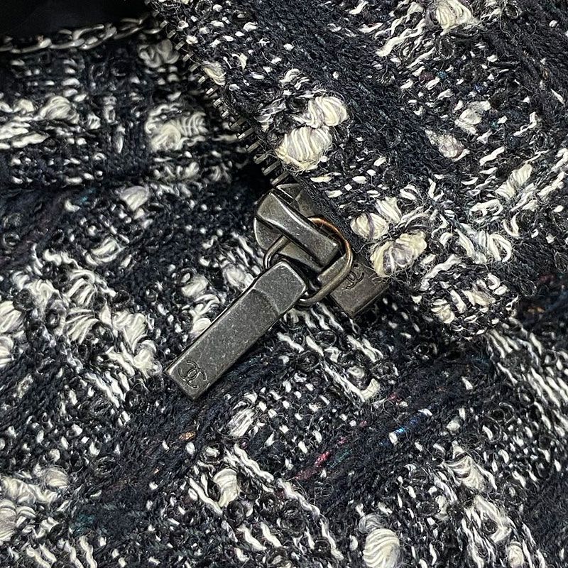 Chanel Tweed Jacket 36 Black Ladies