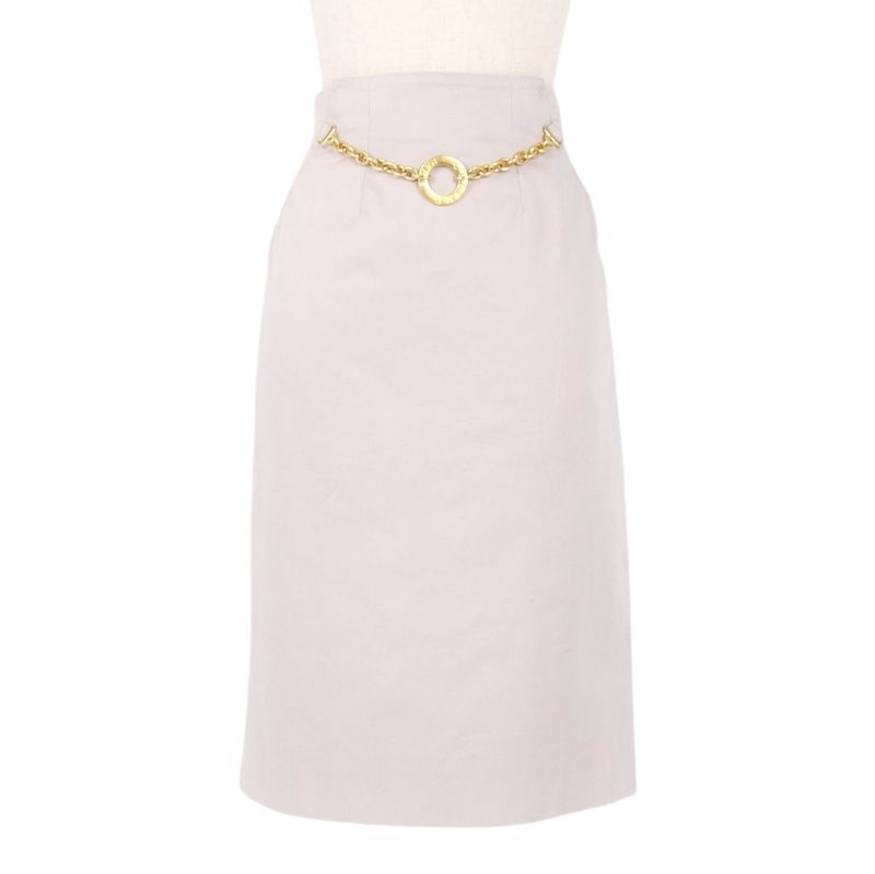 Vintage Celine Skirt Trapezoid Skirt Knee Length Logo Che