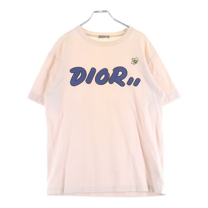 Dior Kaws Bee Logo Tee Embroidery Short Sleeve T-Shirt Pink