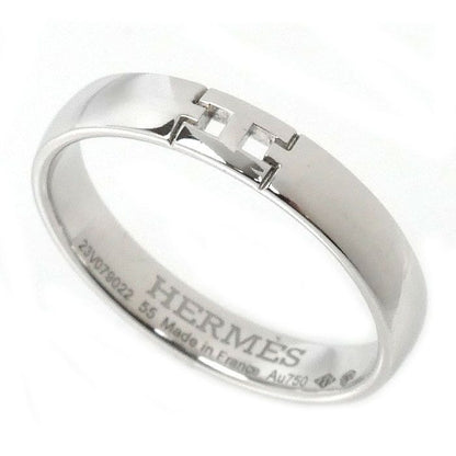 Hermes 18K White Gold Hera Cles Ring 55