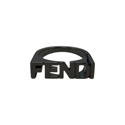 Fendi Ring Logo Letta 7 Aj272 M Size Black