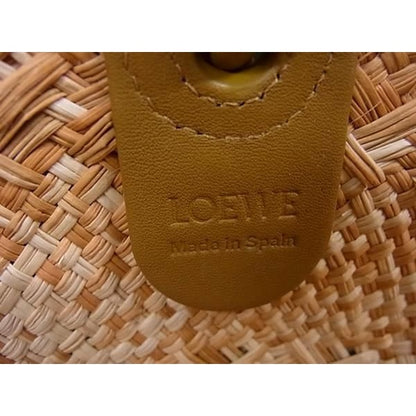 Loewe Anagram Straw Leather Basket Bag Handbag Tote Women Beige Ft0538 — view 9