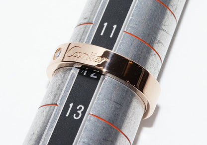 Cartier Ring 18K Pink Gold Diamond 1P (003ct) C De Cartier Ring Engraved Ring