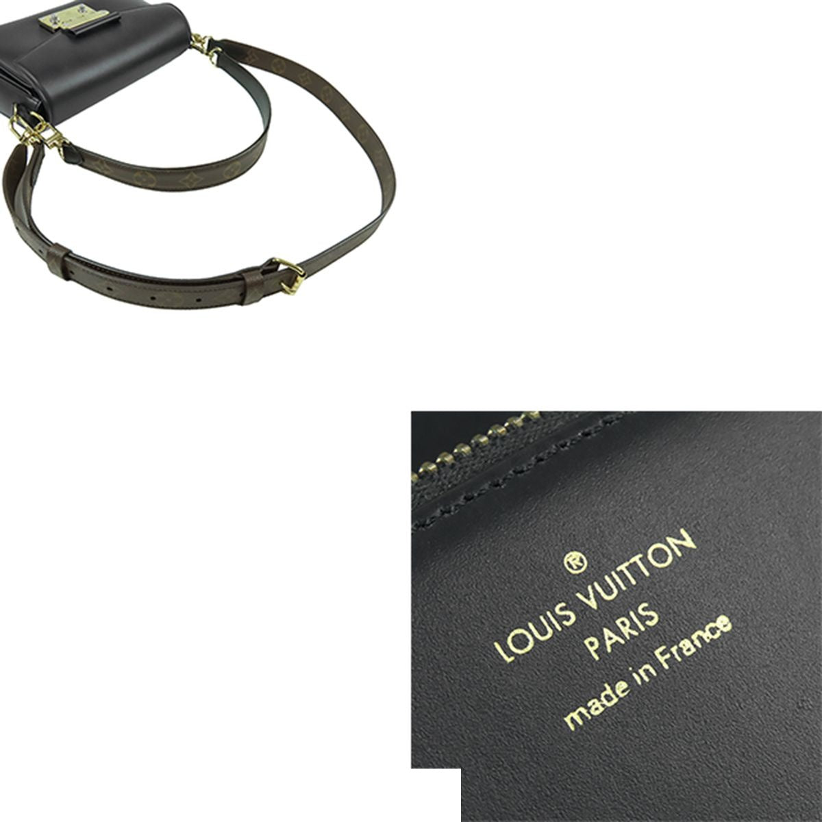 Louis Vuitton Swing Black Calfskin 2-Way Monogram Shoulder Bag — view 5