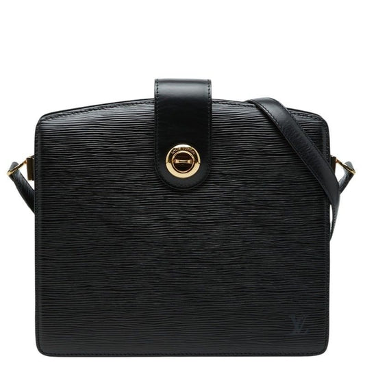 Louis Vuitton Epi Capuchin Shoulder Bag Black Noir Leather