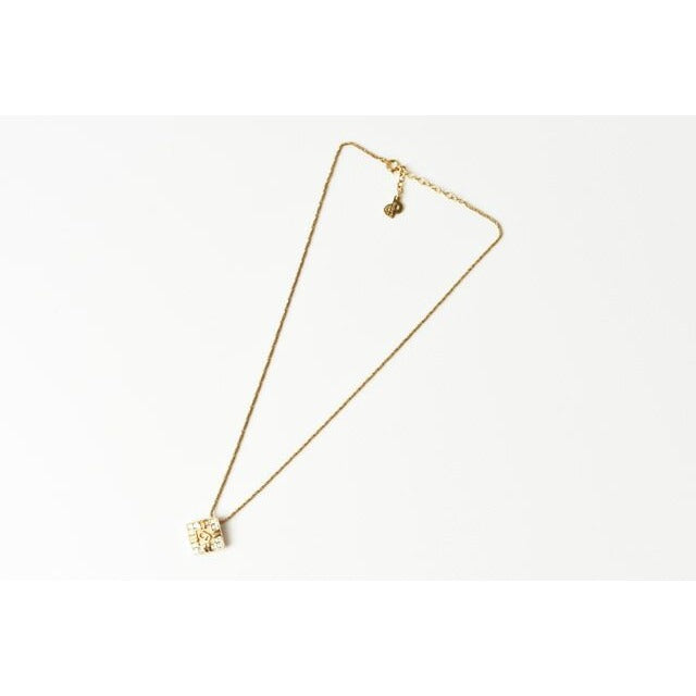 Christian Dior Necklace Vintage Logo Rhinestone Square — view 2