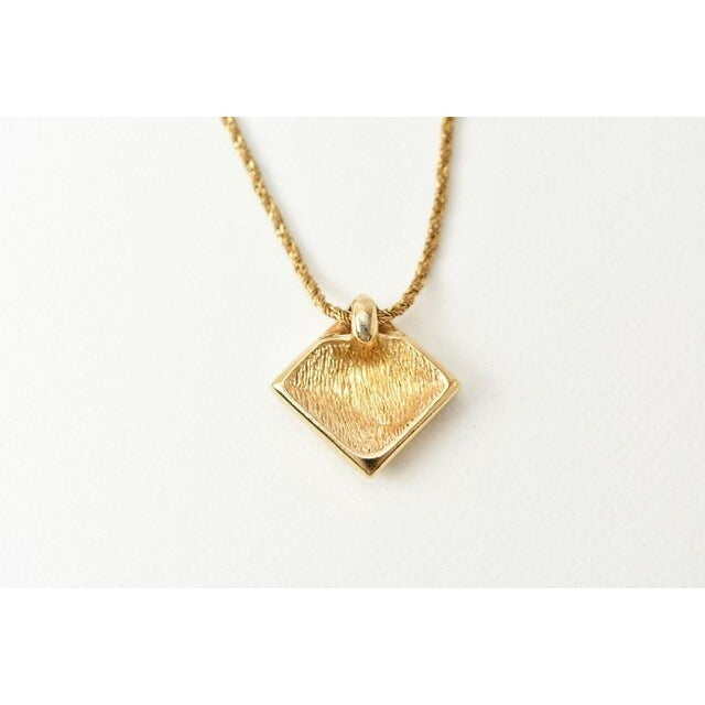 Christian Dior Necklace Vintage Logo Rhinestone Square — view 5