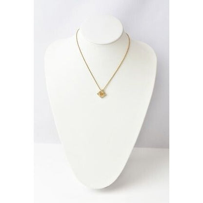 Christian Dior Necklace Vintage Logo Rhinestone Square — view 6